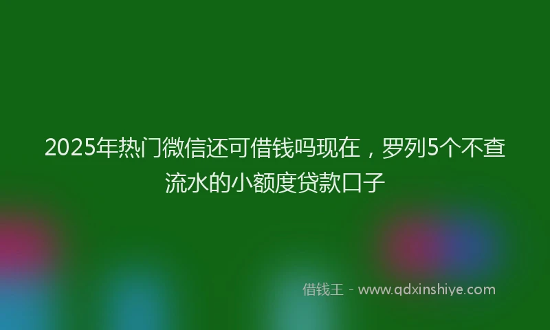 2025年热门微信还可借钱吗现在，罗列5个不查流水的小额度贷款口子