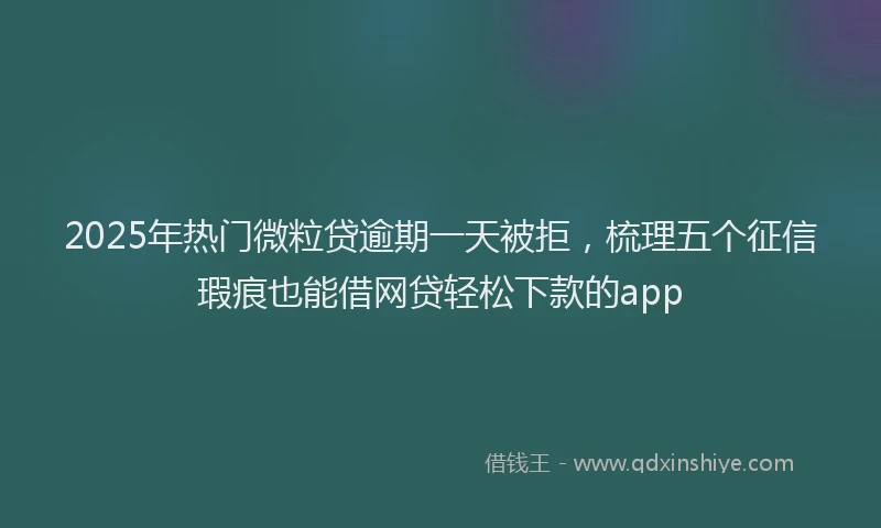 2025年热门微粒贷逾期一天被拒，梳理五个征信瑕疵也能借网贷轻松下款的app