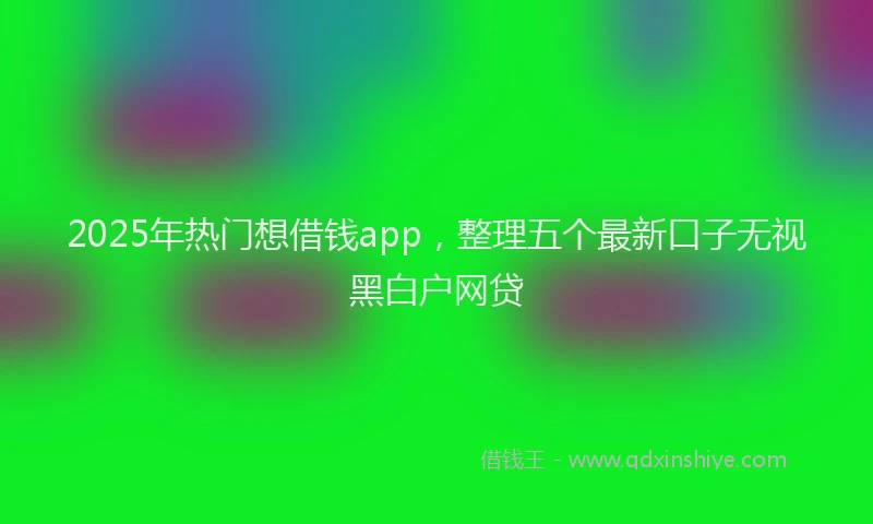 2025年热门想借钱app，整理五个最新口子无视黑白户网贷
