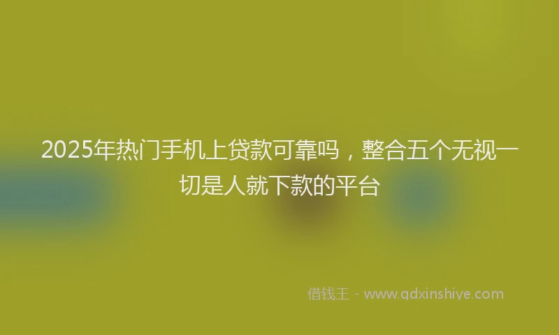 2025年热门手机上贷款可靠吗，整合五个无视一切是人就下款的平台