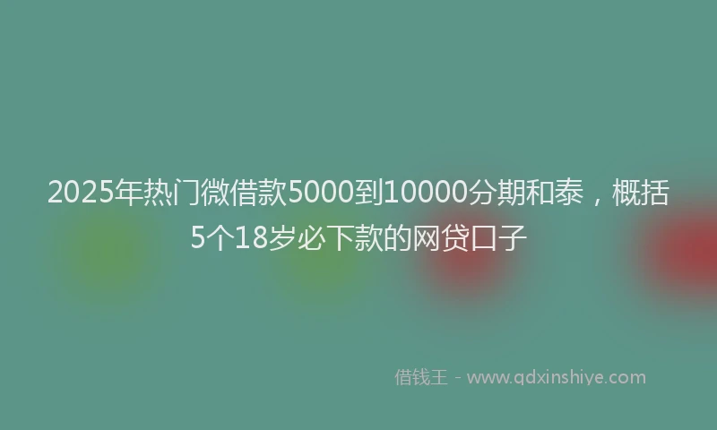 2025年热门微借款5000到10000分期和泰，概括5个18岁必下款的网贷口子