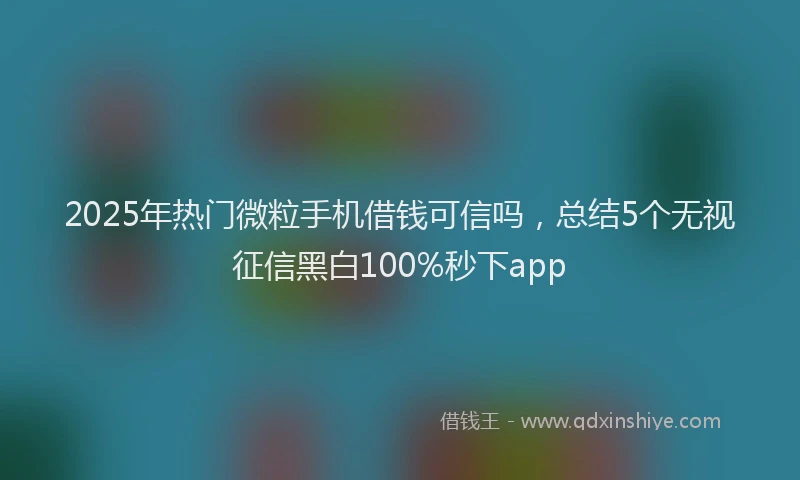 2025年热门微粒手机借钱可信吗，总结5个无视征信黑白100%秒下app