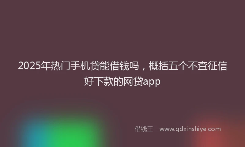 2025年热门手机贷能借钱吗，概括五个不查征信好下款的网贷app