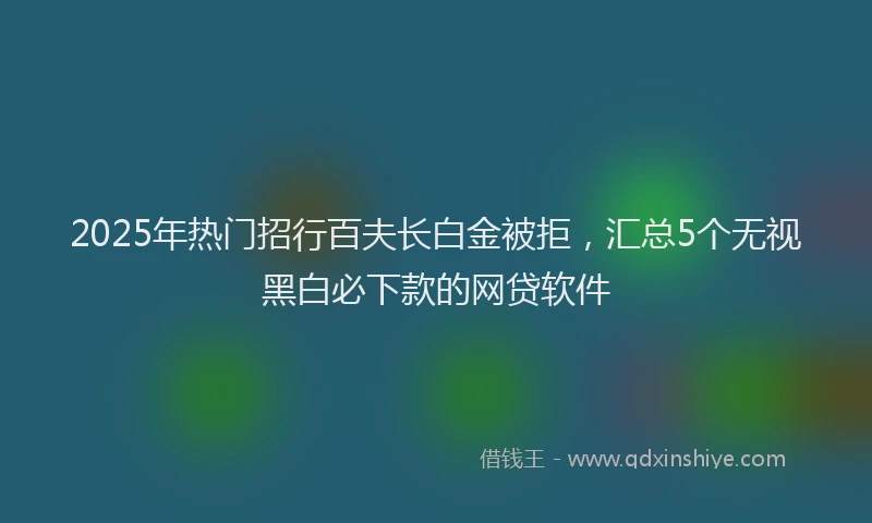 2025年热门招行百夫长白金被拒，汇总5个无视黑白必下款的网贷软件