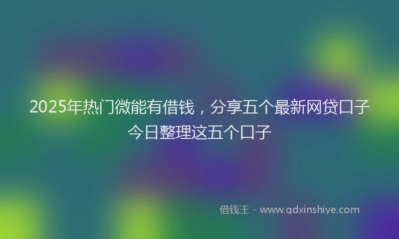 2025年热门微能有借钱，分享五个最新网贷口子今日整理这五个口子