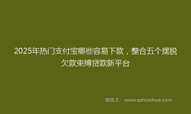 2025年热门支付宝哪些容易下款，整合五个摆脱欠款束缚贷款新平台