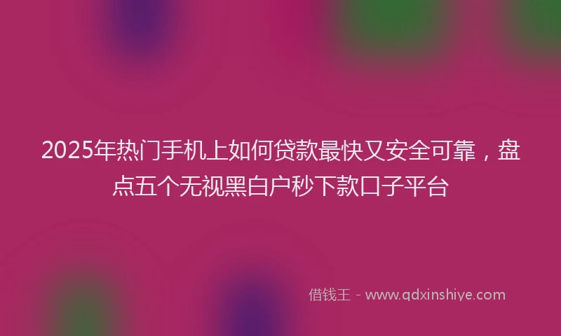 2025年热门手机上如何贷款最快又安全可靠，盘点五个无视黑白户秒下款口子平台