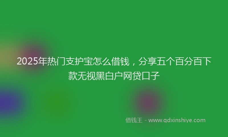 2025年热门支护宝怎么借钱，分享五个百分百下款无视黑白户网贷口子