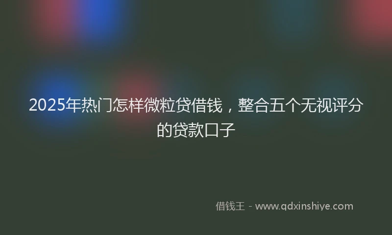 2025年热门怎样微粒贷借钱，整合五个无视评分的贷款口子