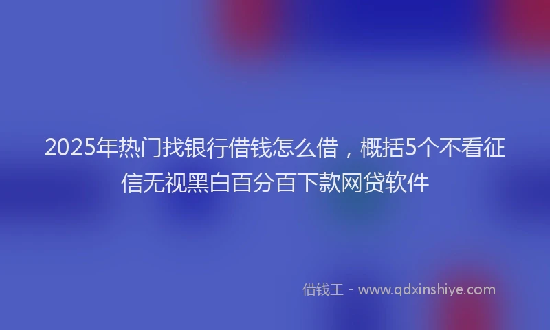 2025年热门找银行借钱怎么借，概括5个不看征信无视黑白百分百下款网贷软件