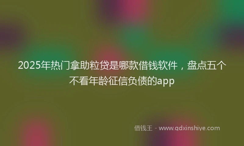 2025年热门拿助粒贷是哪款借钱软件，盘点五个不看年龄征信负债的app