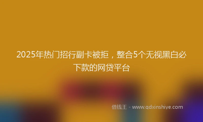 2025年热门招行副卡被拒，整合5个无视黑白必下款的网贷平台