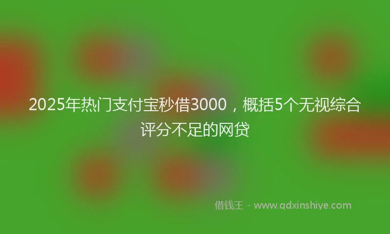 2025年热门支付宝秒借3000，概括5个无视综合评分不足的网贷
