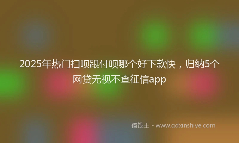 2025年热门扫呗跟付呗哪个好下款快，归纳5个网贷无视不查征信app