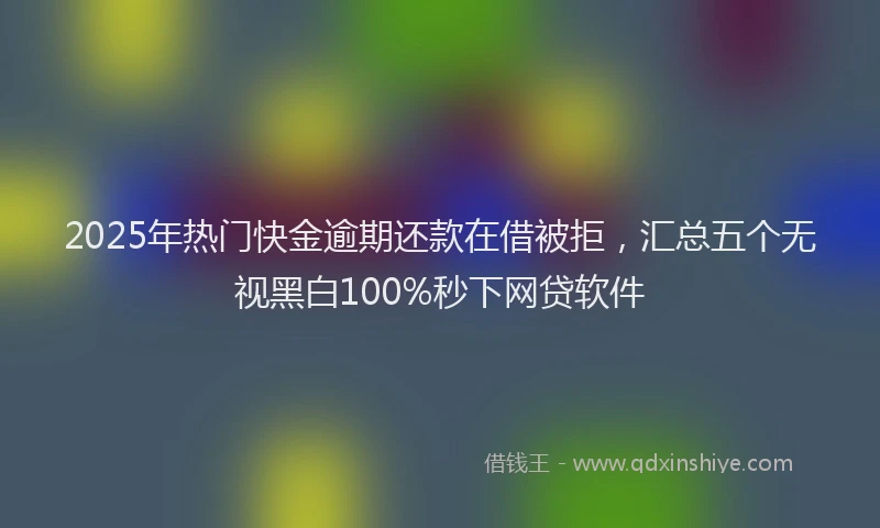 2025年热门快金逾期还款在借被拒，汇总五个无视黑白100%秒下网贷软件