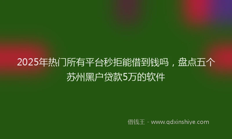 2025年热门所有平台秒拒能借到钱吗，盘点五个苏州黑户贷款5万的软件