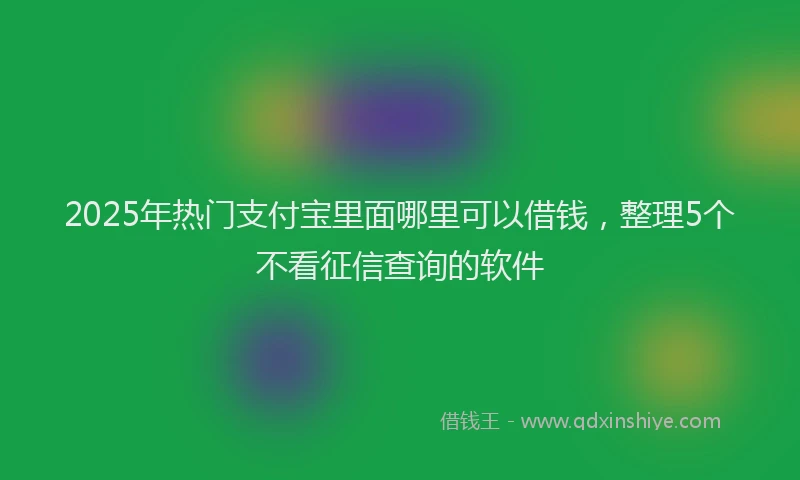 2025年热门支付宝里面哪里可以借钱，整理5个不看征信查询的软件