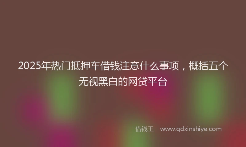 2025年热门抵押车借钱注意什么事项，概括五个无视黑白的网贷平台