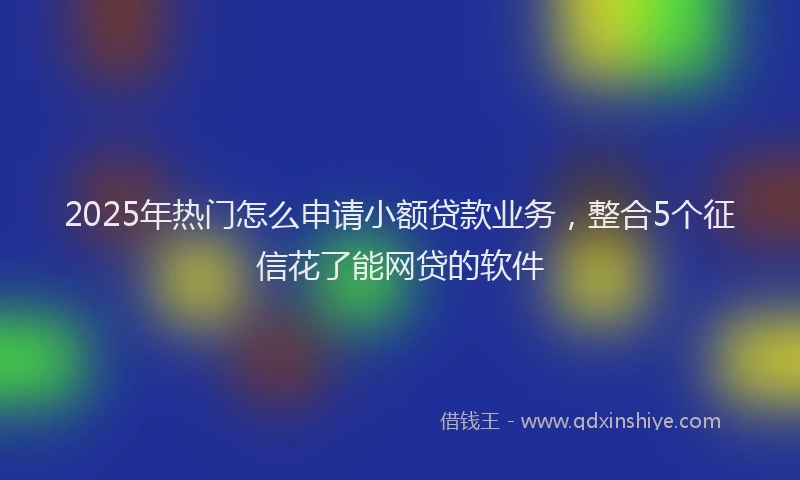2025年热门怎么申请小额贷款业务，整合5个征信花了能网贷的软件