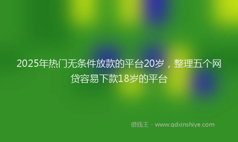 2025年热门无条件放款的平台20岁，整理五个网贷容易下款18岁的平台