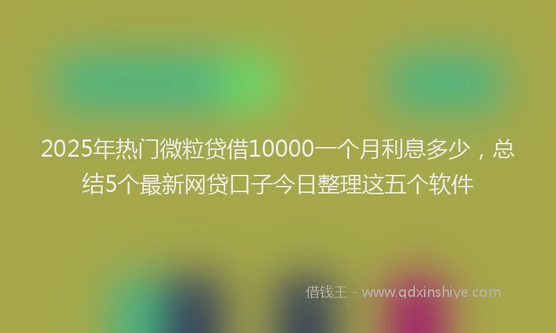2025年热门微粒贷借10000一个月利息多少，总结5个最新网贷口子今日整理这五个软件