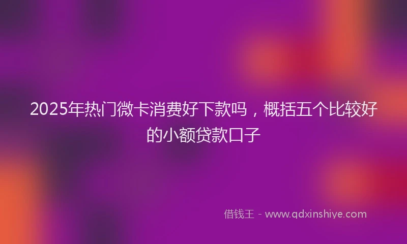 2025年热门微卡消费好下款吗，概括五个比较好的小额贷款口子