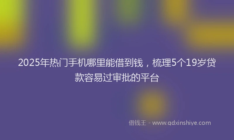 2025年热门手机哪里能借到钱，梳理5个19岁贷款容易过审批的平台