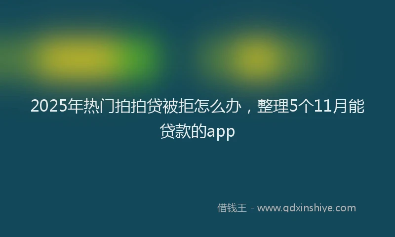 2025年热门拍拍贷被拒怎么办，整理5个11月能贷款的app