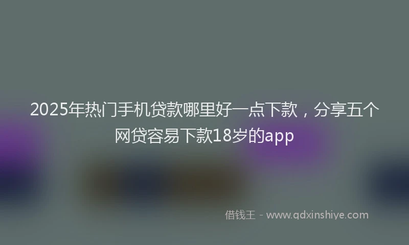 2025年热门手机贷款哪里好一点下款，分享五个网贷容易下款18岁的app