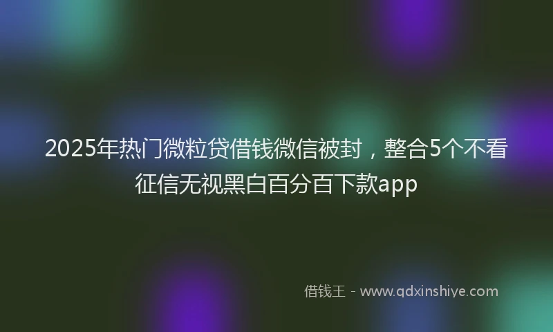 2025年热门微粒贷借钱微信被封，整合5个不看征信无视黑白百分百下款app