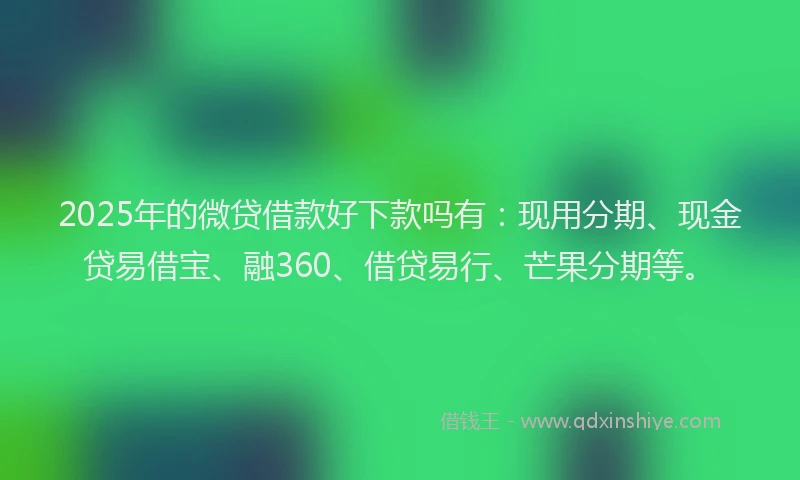 2025年的微贷借款好下款吗有：现用分期、现金贷易借宝、融360、借贷易行、芒果分期等。