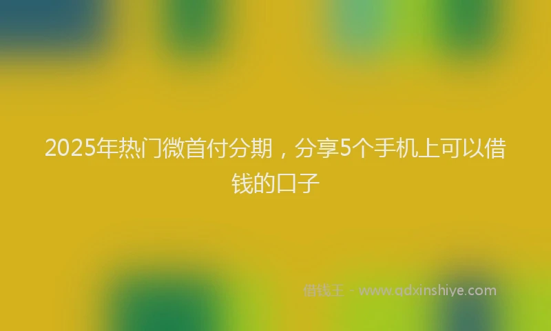 2025年热门微首付分期，分享5个手机上可以借钱的口子