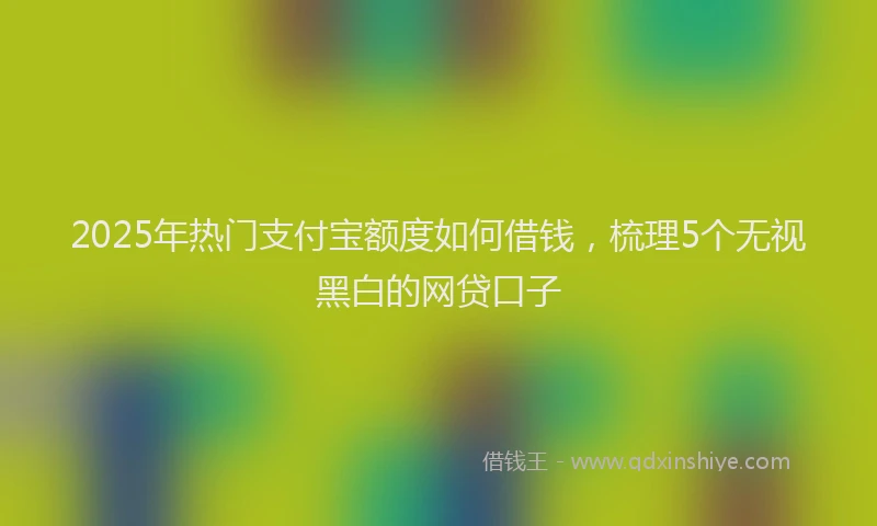 2025年热门支付宝额度如何借钱，梳理5个无视黑白的网贷口子