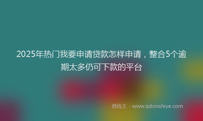 2025年热门我要申请贷款怎样申请，整合5个逾期太多仍可下款的平台