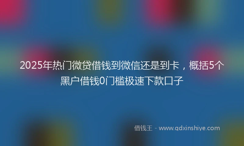 2025年热门微贷借钱到微信还是到卡，概括5个黑户借钱0门槛极速下款口子