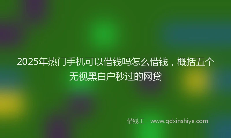 2025年热门手机可以借钱吗怎么借钱，概括五个无视黑白户秒过的网贷