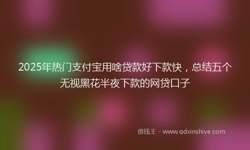 2025年热门支付宝用啥贷款好下款快，总结五个无视黑花半夜下款的网贷口子