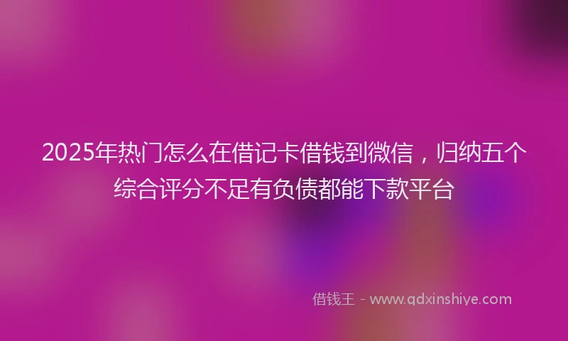 2025年热门怎么在借记卡借钱到微信，归纳五个综合评分不足有负债都能下款平台