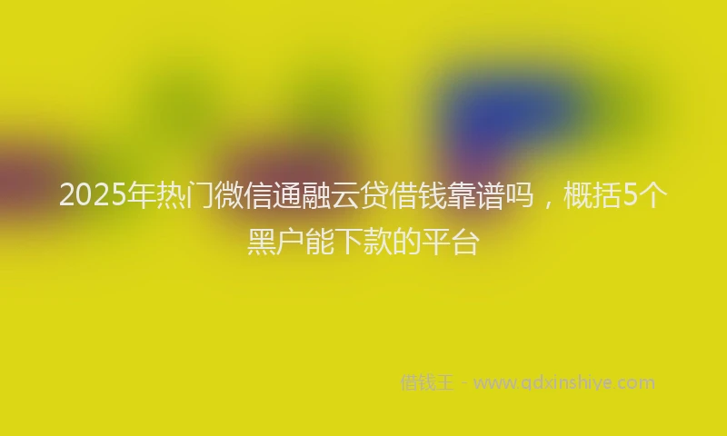 2025年热门微信通融云贷借钱靠谱吗，概括5个黑户能下款的平台