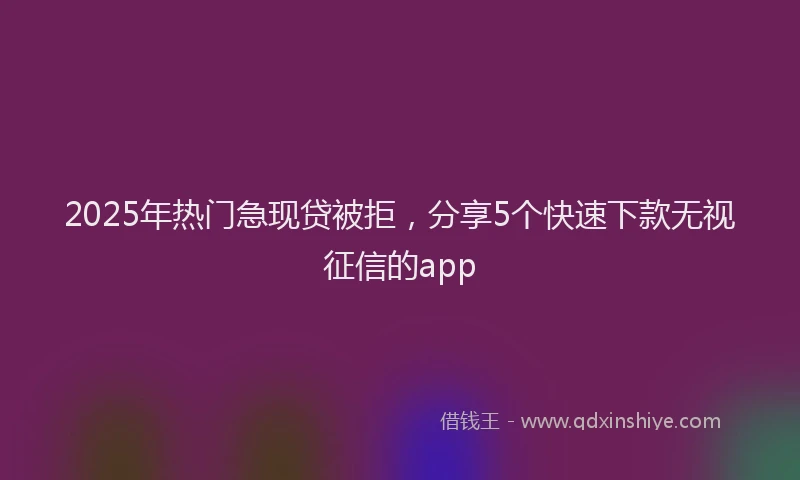 2025年热门急现贷被拒，分享5个快速下款无视征信的app