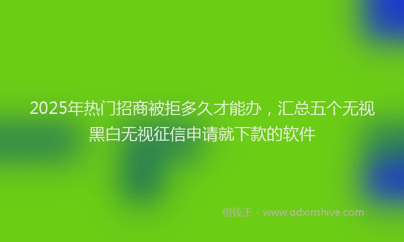 2025年热门招商被拒多久才能办，汇总五个无视黑白无视征信申请就下款的软件
