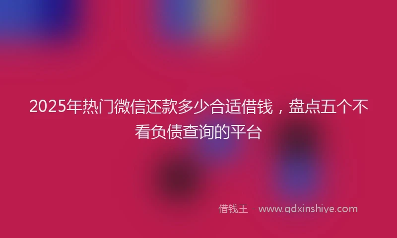 2025年热门微信还款多少合适借钱，盘点五个不看负债查询的平台