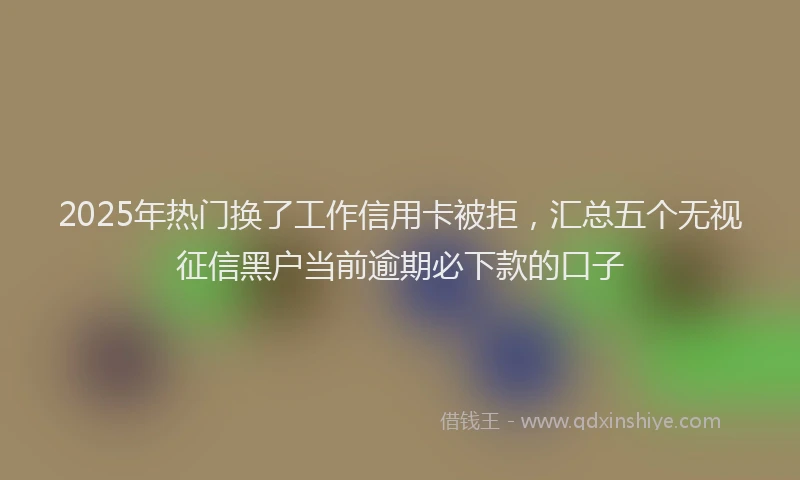 2025年热门换了工作信用卡被拒，汇总五个无视征信黑户当前逾期必下款的口子