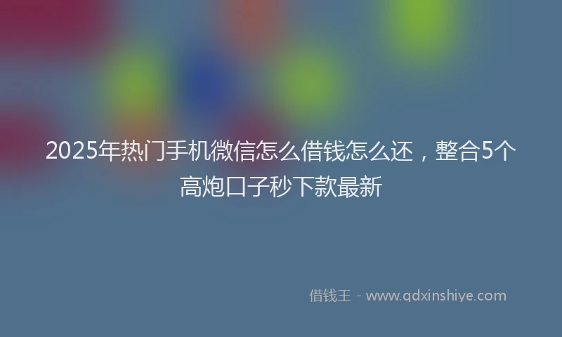 2025年热门手机微信怎么借钱怎么还，整合5个高炮口子秒下款最新