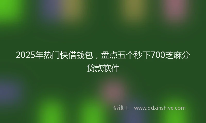 2025年热门快借钱包，盘点五个秒下700芝麻分贷款软件