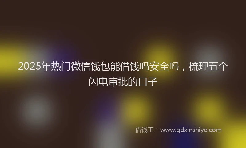 2025年热门微信钱包能借钱吗安全吗，梳理五个闪电审批的口子