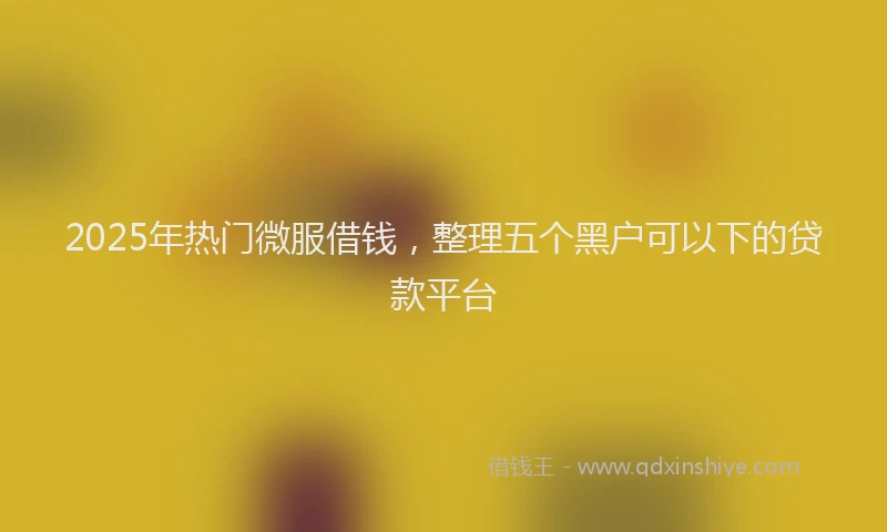 2025年热门微服借钱，整理五个黑户可以下的贷款平台