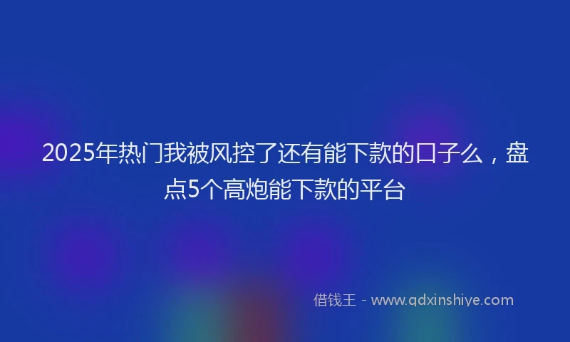 2025年热门我被风控了还有能下款的口子么，盘点5个高炮能下款的平台