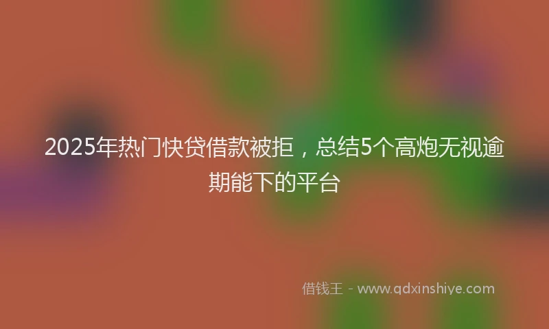 2025年热门快贷借款被拒，总结5个高炮无视逾期能下的平台
