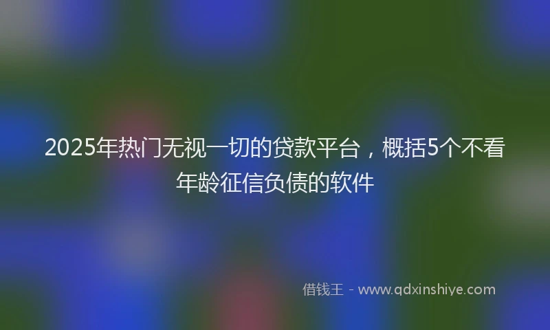 2025年热门无视一切的贷款平台，概括5个不看年龄征信负债的软件
